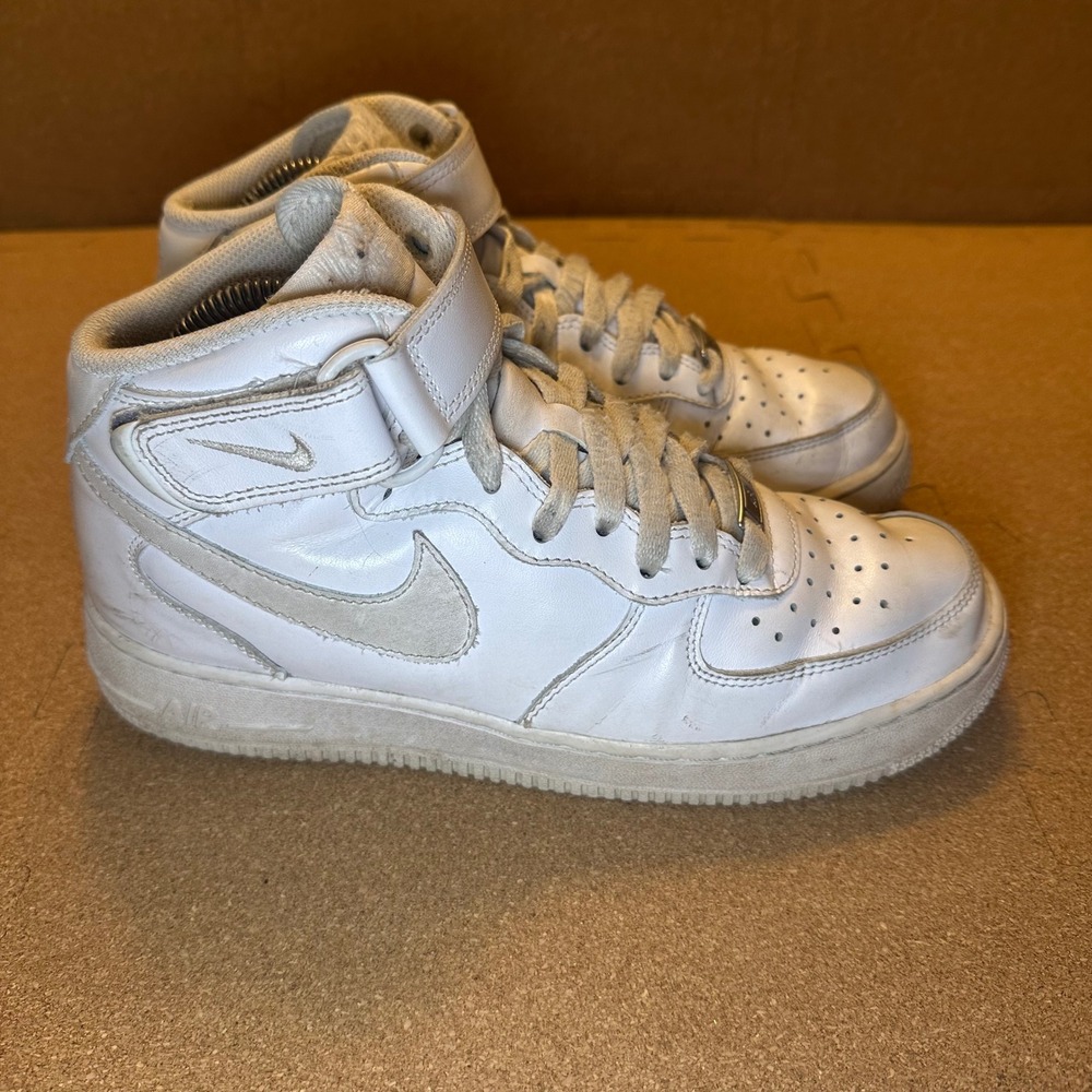 Nike Air Force 1 Mid 07 Triple White Mens Sneakers CW2289-111 Size 7.5